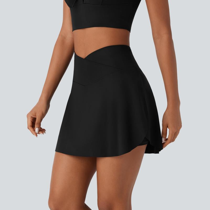 Halara High Waisted Crossover 2-In-1 Side Pocket Cool Touch Quick Dry Mini Resort Skirt