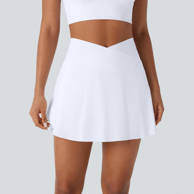 Halara High Waisted Crossover 2-In-1 Side Pocket Cool Touch Quick Dry Mini Resort Skirt