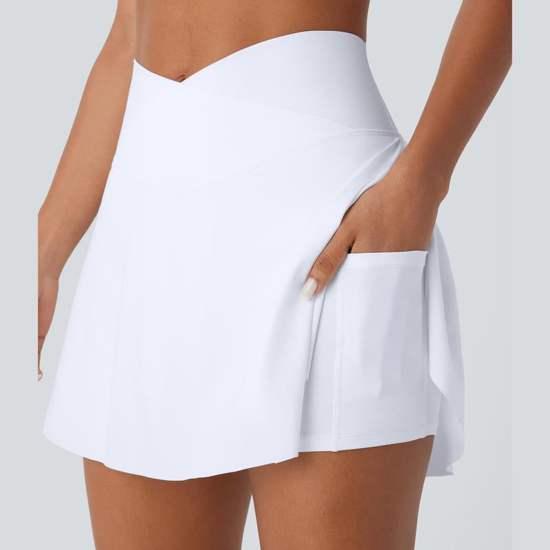 Halara High Waisted Crossover 2-In-1 Side Pocket Cool Touch Quick Dry Mini Resort Skirt