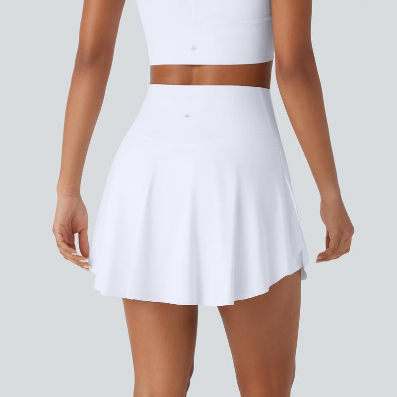 Halara High Waisted Crossover 2-In-1 Side Pocket Cool Touch Quick Dry Mini Resort Skirt