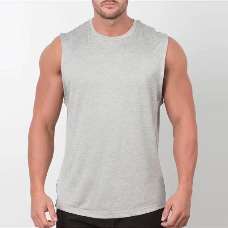 Brand New Plain Tank Top Men Bodybuilding Singlet Gym Stringer Sleeveless Shirt Blank Fitness Clothing Sportwear Muscle Vest