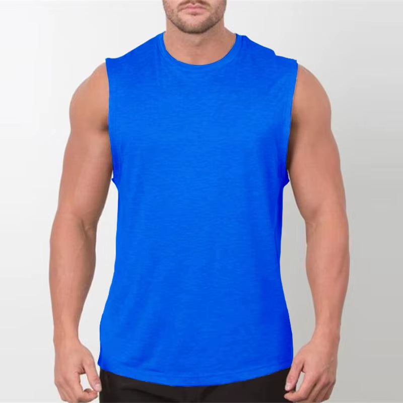 Brand New Plain Tank Top Men Bodybuilding Singlet Gym Stringer Sleeveless Shirt Blank Fitness Clothing Sportwear Muscle Vest