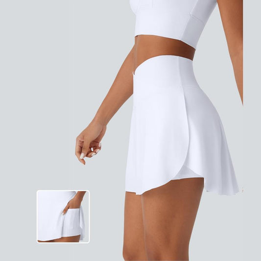 Halara High Waisted Crossover 2-In-1 Side Pocket Cool Touch Quick Dry Mini Resort Skirt